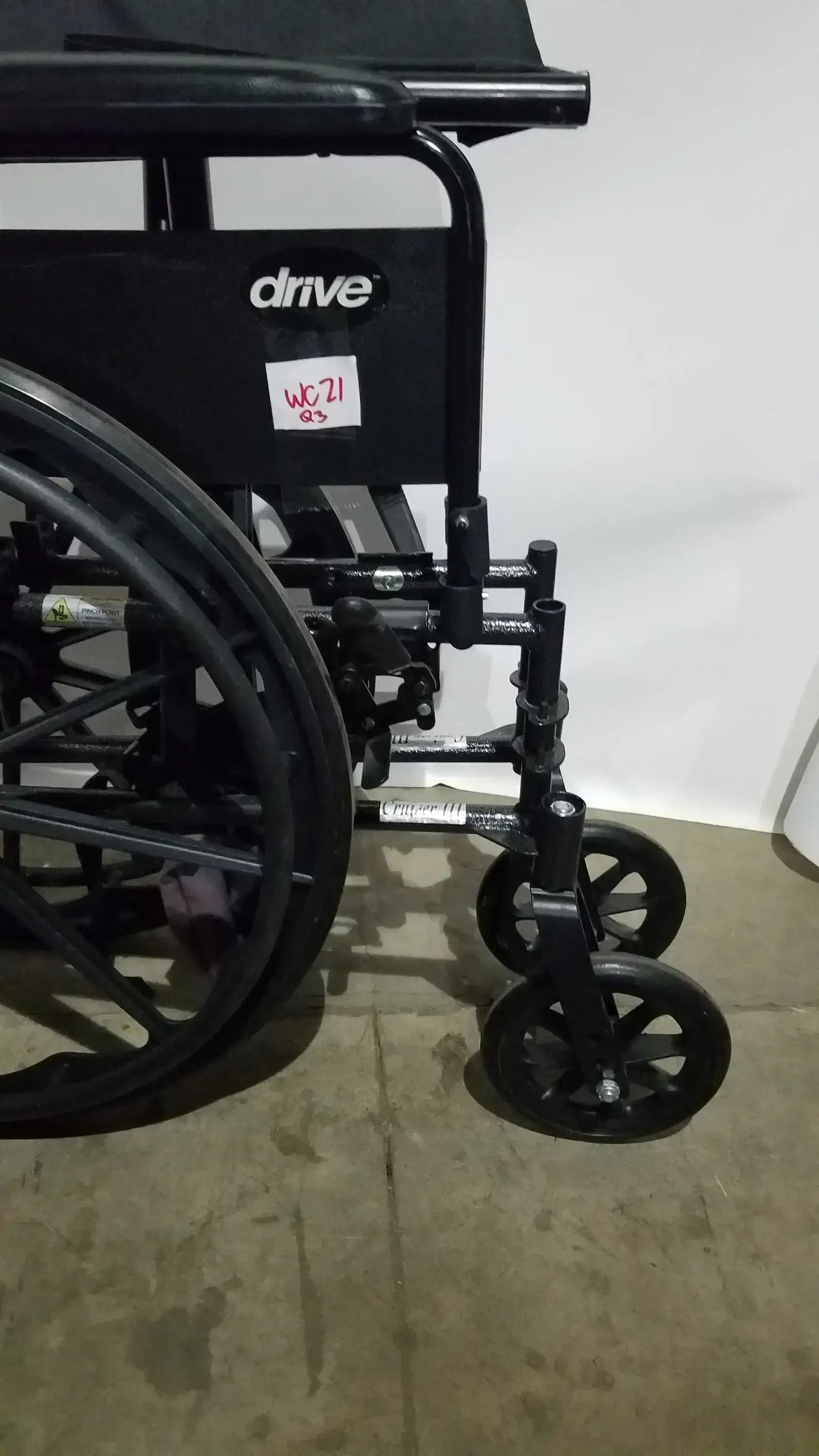 Drive Medical Silver Sport 2 Folding Wheelchair Lightweight Black Seat