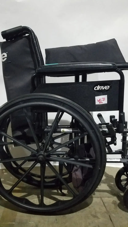 Drive Medical Silver Sport 2 Folding Wheelchair Lightweight Black Seat