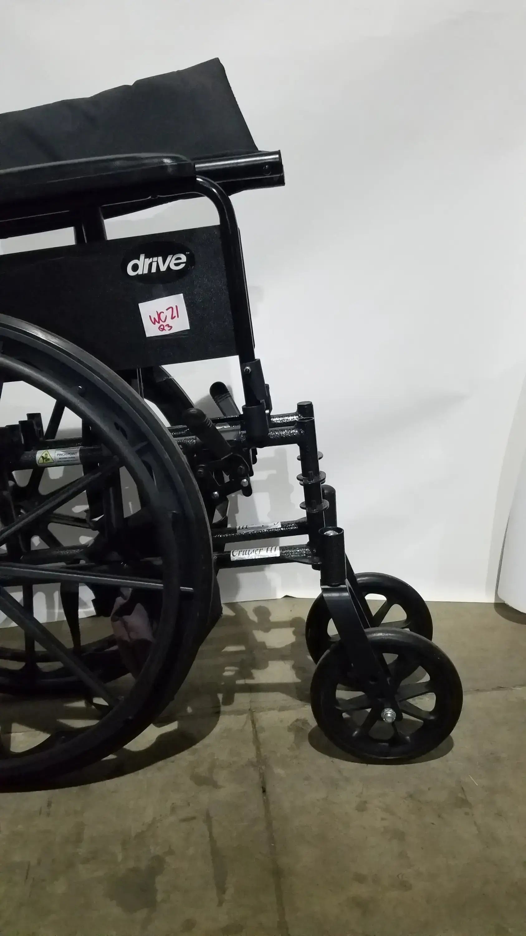 Drive Medical Silver Sport 2 Folding Wheelchair Lightweight Black Seat