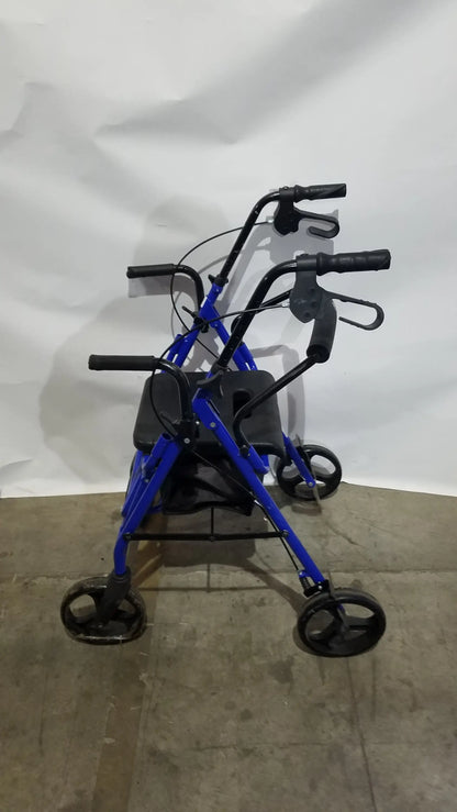Drive Medical Steel Folding Rollator Walker with Seat