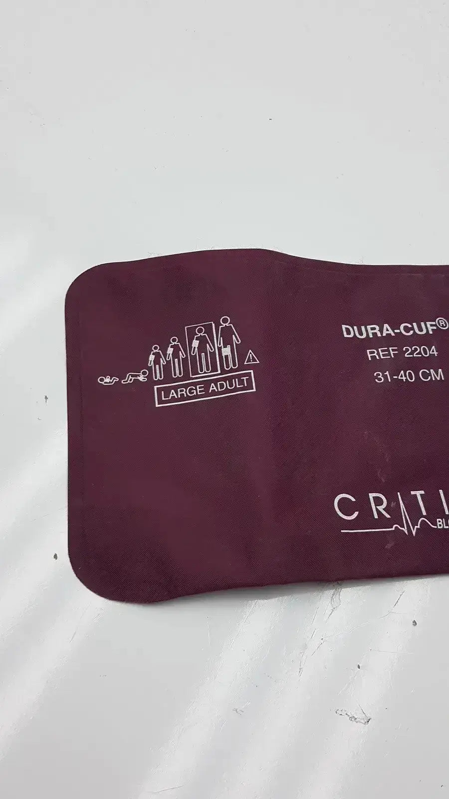 Maroon dura-cuf blood pressure cuff model ref 2204 for large adults 31-40 cm designed for accurate blood pressure measurement