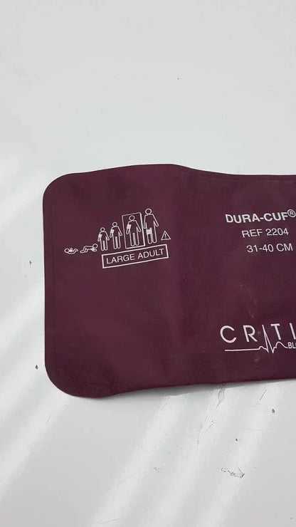 Maroon dura-cuf blood pressure cuff model ref 2204 for large adults 31-40 cm designed for accurate blood pressure measurement