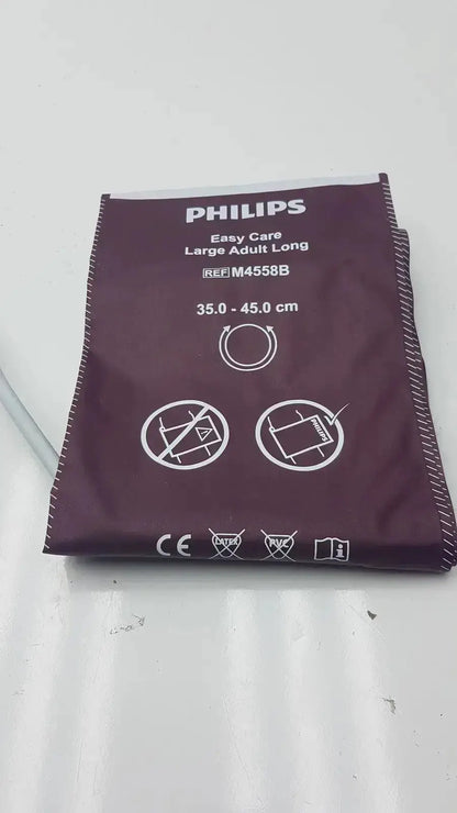 Maroon philips easy care large adult long blood pressure cuff model m4558b for durable blood pressure use