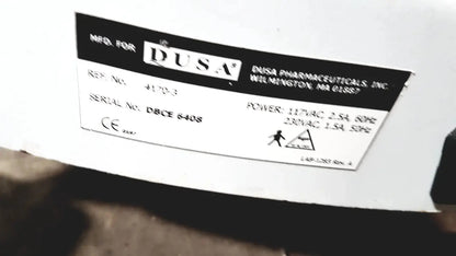 Black and white label for dusa pharmaceuticals inc on dusa blu blue light photodynamic therapy system 4170-2 product
