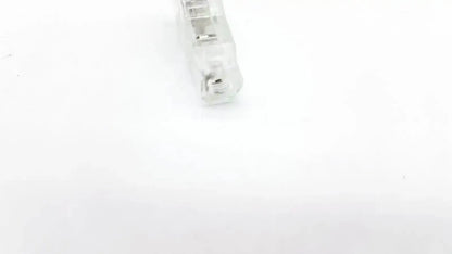 Clear plastic ecg adapter clip keycap with translucent frosted finish showing internal mechanical switch components