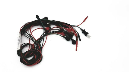 A bundle of black and red plastic connector cables for ecg bedside monitor snap cable use
