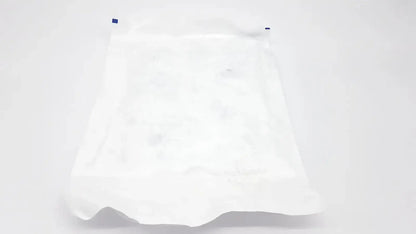 White plastic warmer drape exp bag with blue sealing tabs for ecolab ors-300 drape exp 2028 product packaging