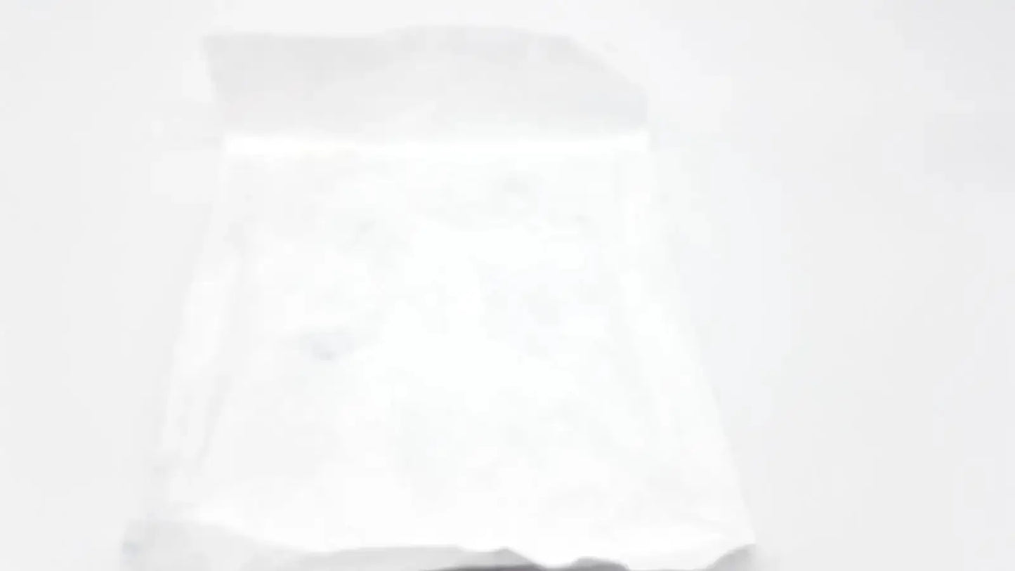 A translucent white plastic warmer drape exp bag with sealed top and crumpled texture for ecolab ors-300