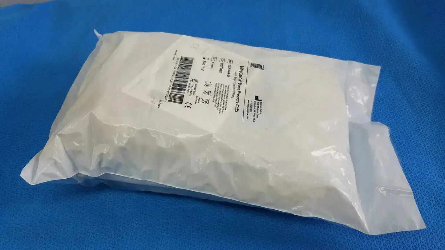 A white plastic bag containing a stryker intraocular lens labeled for use with the edan vital signs monitor