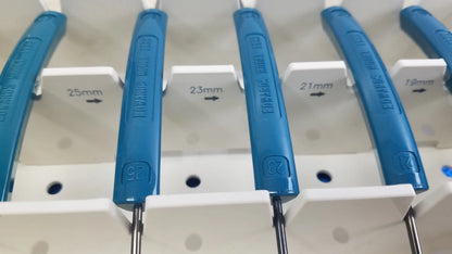 Blue plastic-handled screwdrivers with metal shafts marked in millimeters for edwards life science valve sizer set buy used medical equipment