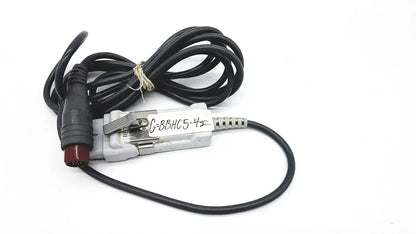 Black coiled edwards lifesciences om2 oximetry optical module cable with gray and red connector labeled g-bbhc5-4e