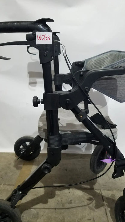 ELENKER 2-in-1 Folding Rollator Walker & Transport Chair - SILVER Mobility Seat