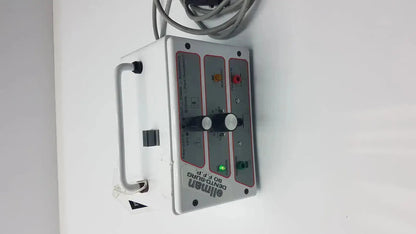White rectangular ellman dento surg 90 ffp medical device with black handle and patient ready control panel indicators