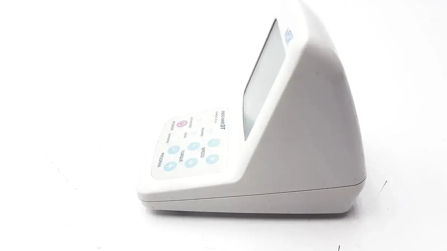 White plastic endodontic micromotor with small screen and labeled buttons for precise dental use in mate dt endodontic system