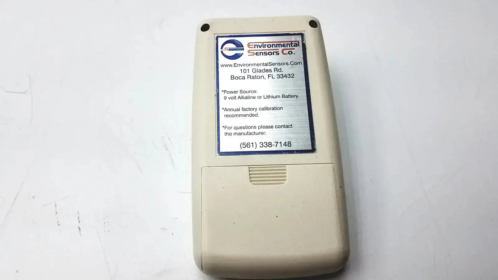 Beige plastic handheld environmental sensor with blue white label for ethylene oxide meter environmental sensors z100 oxide meter