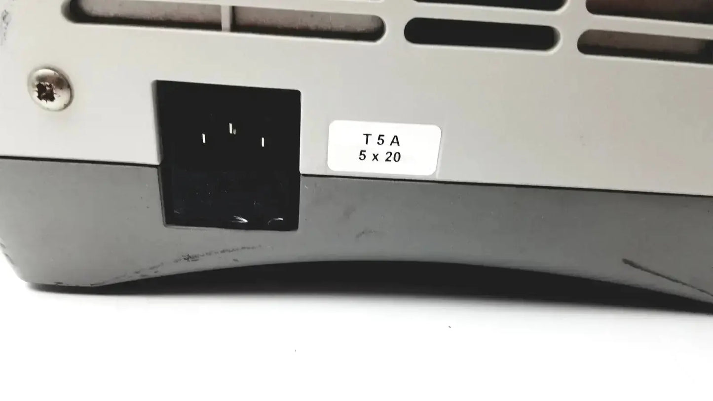 Back side of gray plastic power supply unit with black ac input port for eppendorf 5424 centrifuge used medical equipment for sale