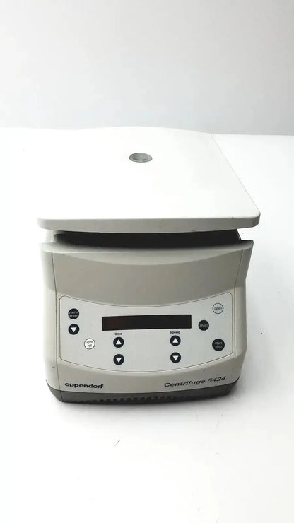 Beige and gray eppendorf 5424 centrifuge with digital control panel available as pre owned medical equipment for sale
