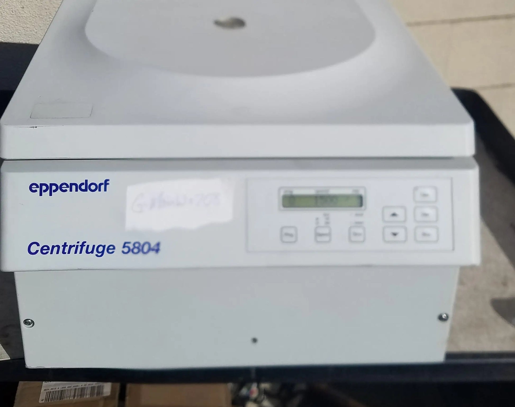 White eppendorf 5804 refrigerated benchtop centrifuge with digital display and control buttons for buy used medical equipment
