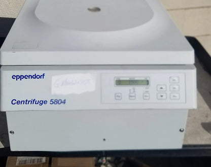 White eppendorf 5804 refrigerated benchtop centrifuge with digital display and control buttons for buy used medical equipment