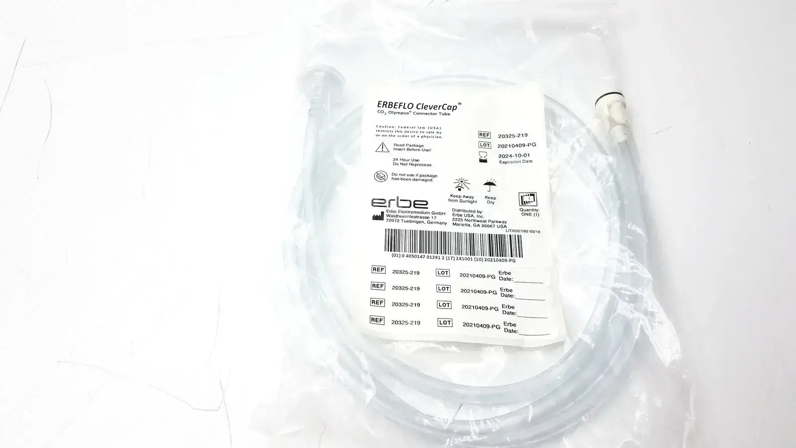 ERBEFLO CleverCap CO2 Olympus Connector Tube 20325-219 - Endoscopy