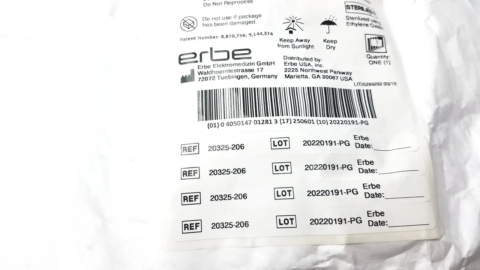 ERBEFLO CleverCap Hybrid CO2 Tubing/Cap Set 20325-206 - Insufflation