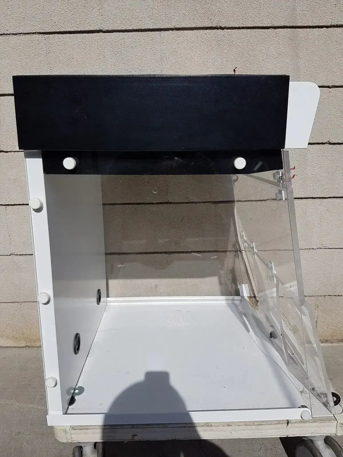 White and black Erlab Captair Bio Chem filtair ductless filtering fume enclosure with transparent acrylic front panel