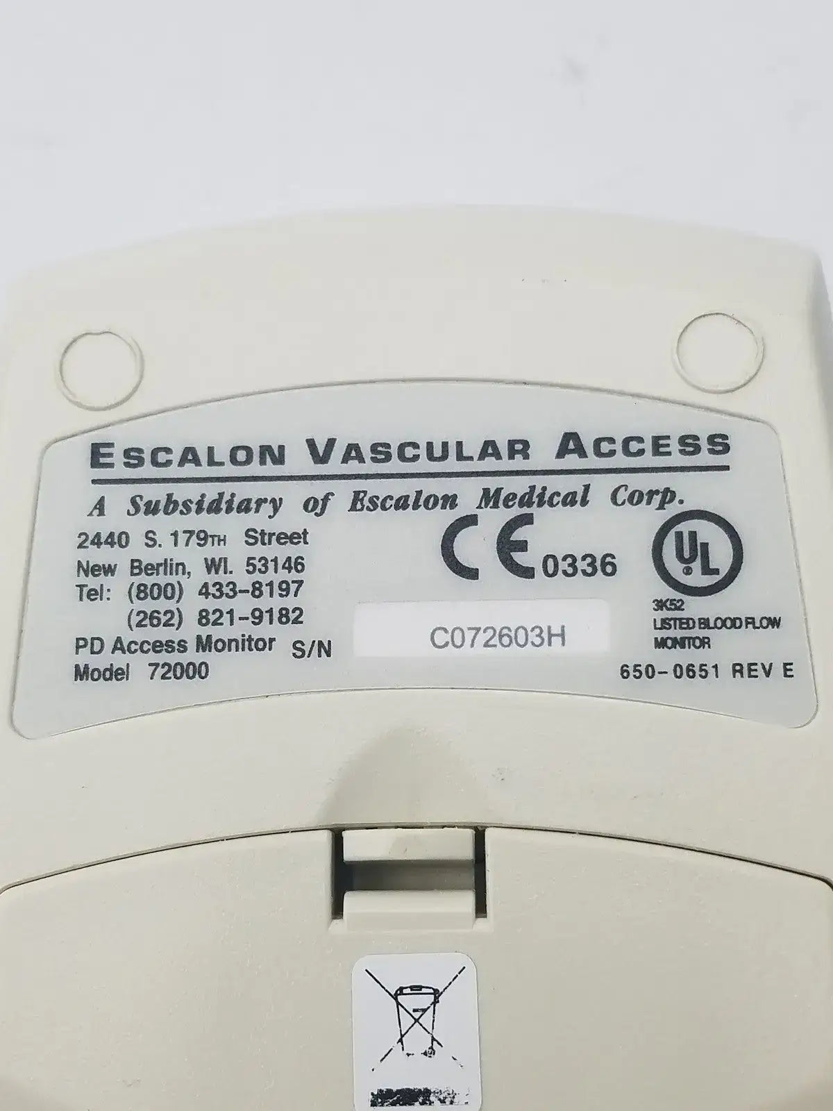 Escalon pdACCESS Access Monitor Model 72000 w/ Speaker Medical Device