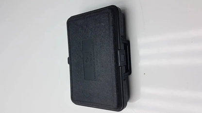Black textured plastic tool case with latch closure for essilor x81701 precision digital crp corneal reflection pupilometer