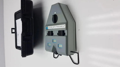Gray plastic wall-mounted essilor x81701 precision digital crp pupilometer with black knobs and label store with this side up