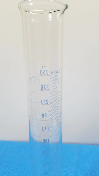 Exax 250 mL Glass Graduated Cylinder – Single Metric Scale Laboratory Glassware