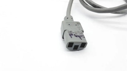Exito exp-005 grey ac power cable with gray three-pronged plug featuring embossed branding and black contacts