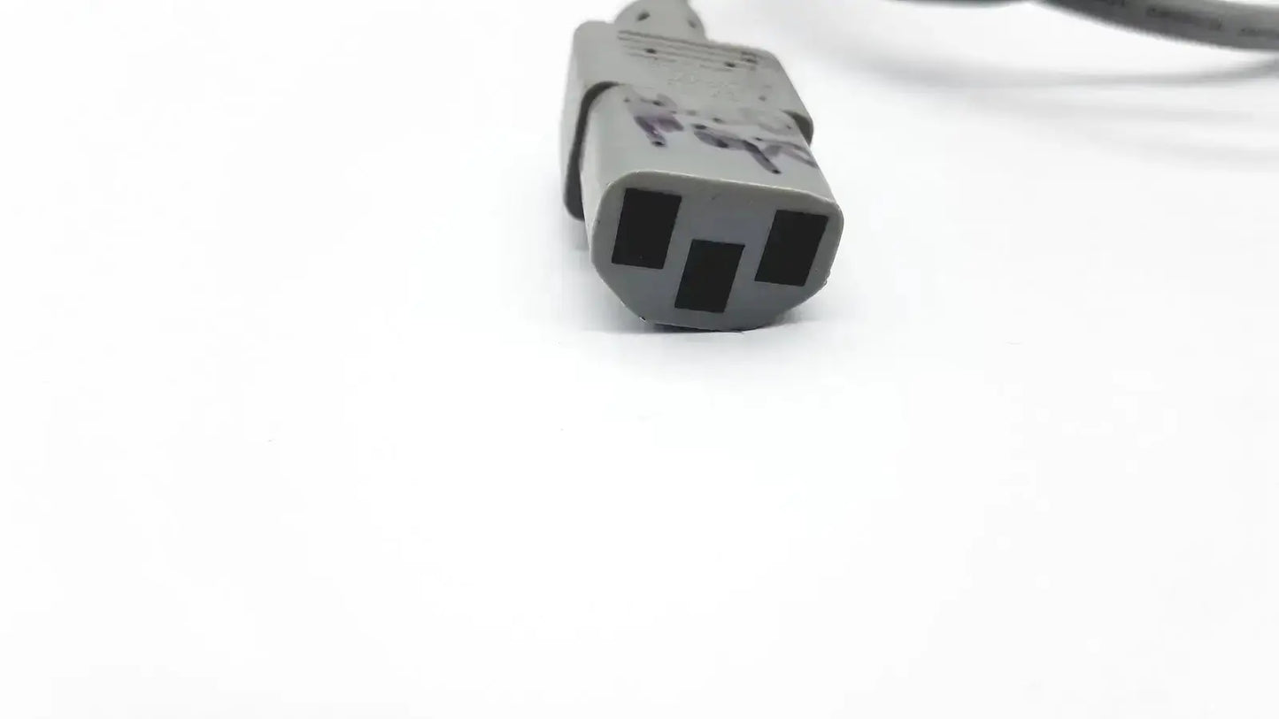 Gray plastic power adapter plug with three rectangular prongs for exito exp-005 grey ac power cable use