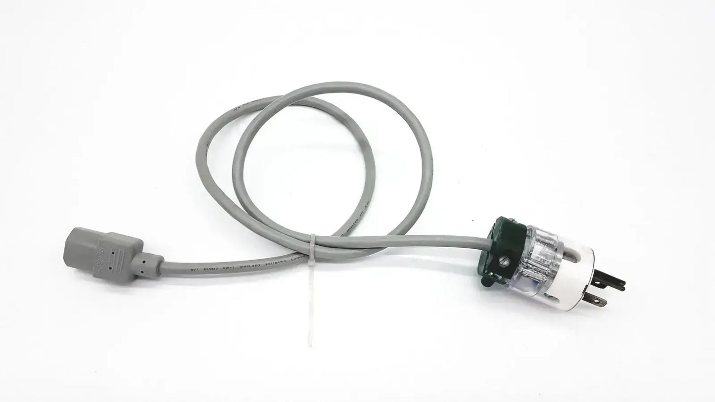 Exito EXP-005 grey AC power cable with gray rectangular plug and white black two-pronged plug with protective cap