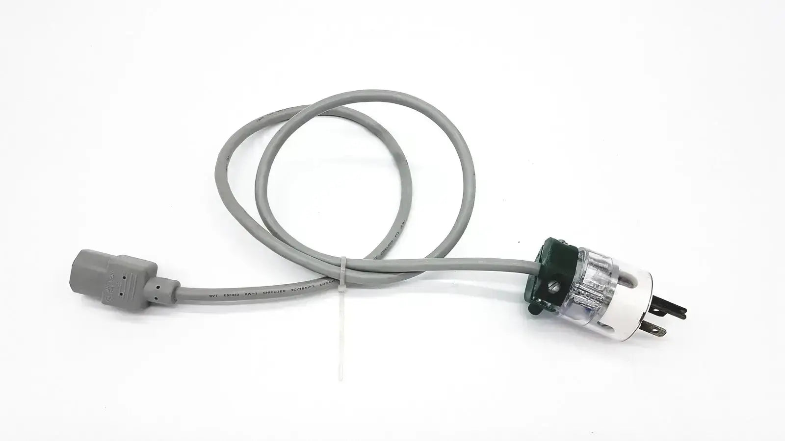 Exito EXP-005 grey AC power cable with gray rectangular plug and white black two-pronged plug with protective cap