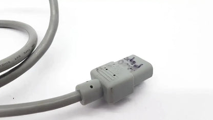 Exito exp-005 grey ac power cable with rectangular molded plastic plug and visible text markings on gray power cord