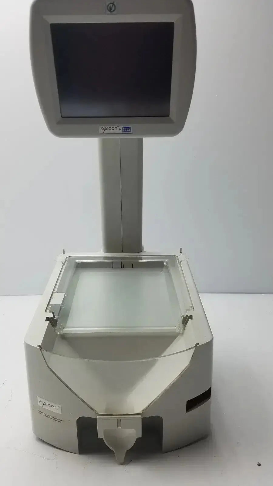 Gray plastic eyecan plus optical scanner with rectangular screen and transparent tray by gse mode for hospital surplus pill counter use