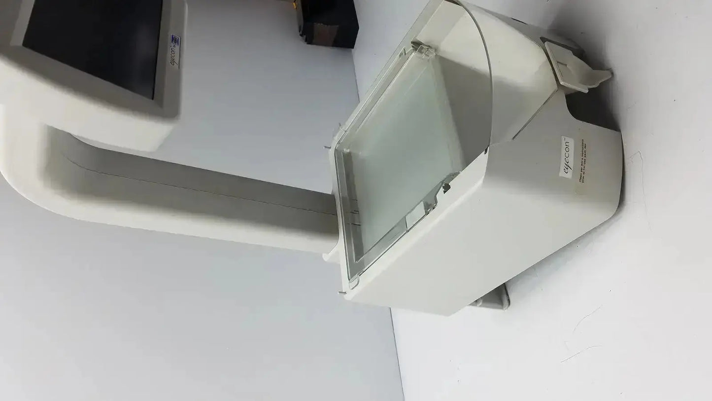 White plastic dental scanner with curved arm and transparent lid eyecon by gse mode 9400 for hospital surplus use