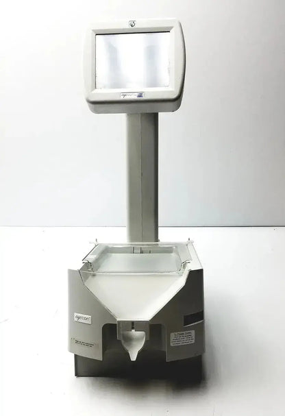 Silver-gray metallic eyecon by gse model 9400 countertop scale with digital display for used medical equipment for sale g-cir-r4-6f