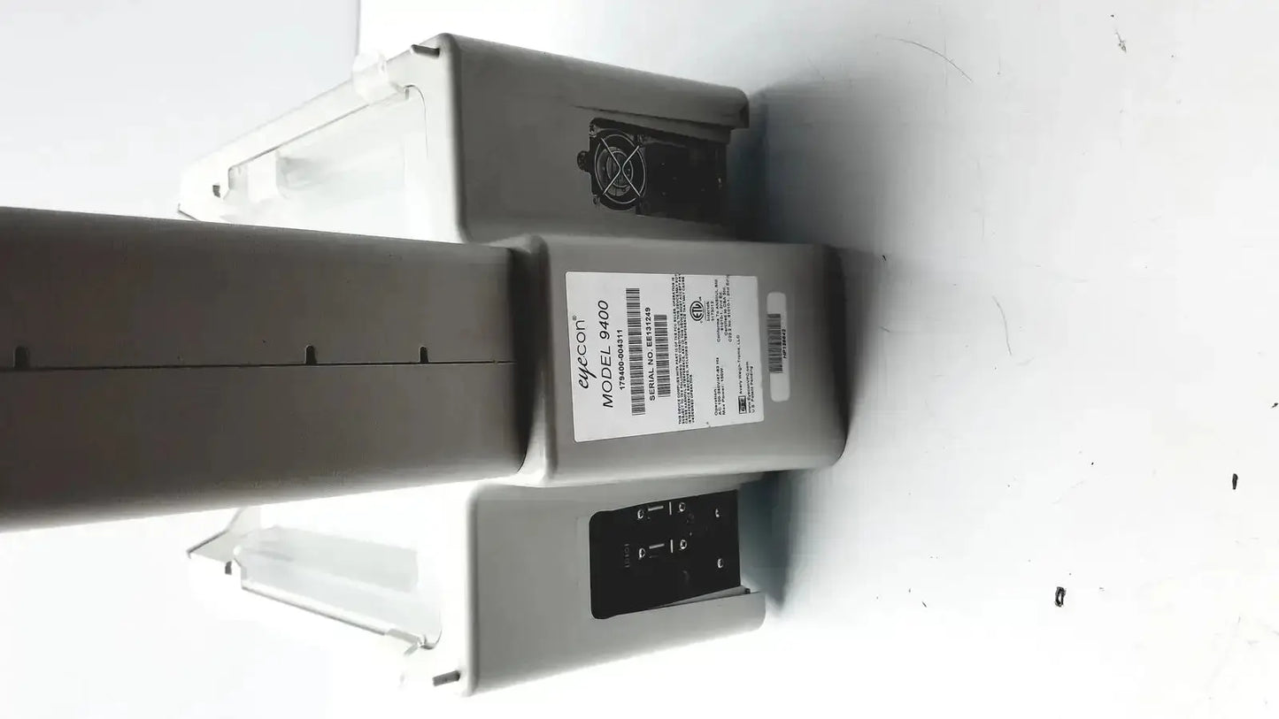 Gray plastic wycon 9400 industrial control unit with black keypad and label by gse model for used medical equipment sale g-cir-r4-6f