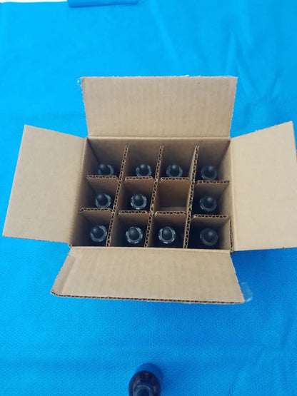 Fisherbrand Amber Boston Round Bottles with Dropper - Lot of 12 - Laboratory