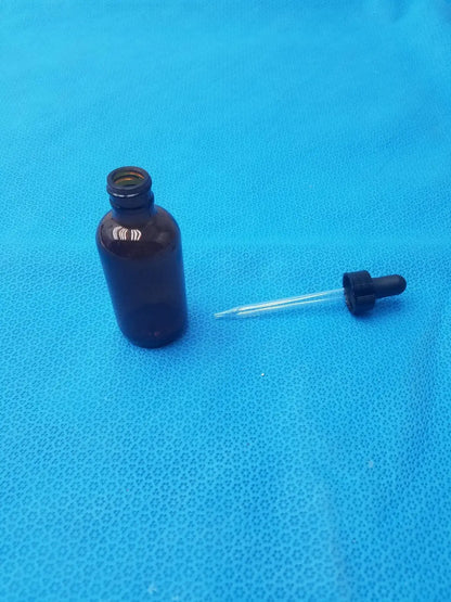 Fisherbrand Amber Boston Round Bottles with Dropper - Lot of 12 - Laboratory