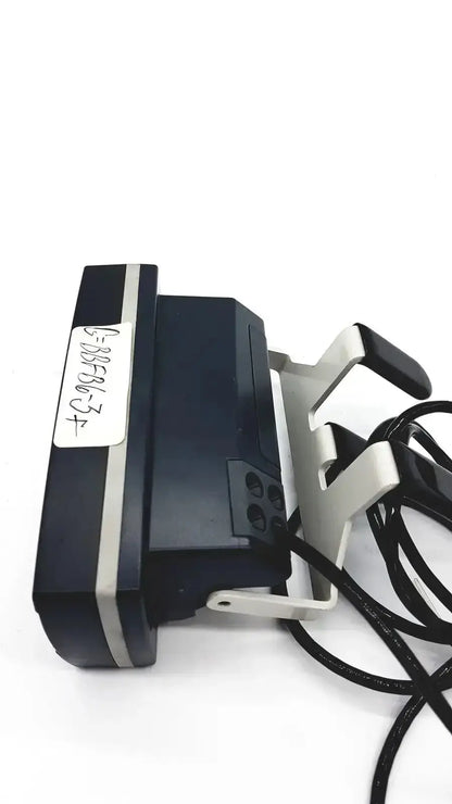 Black and silver industrial-grade barcode scanner with sturdy metal bracket for med-mizer allcare beds compatibility