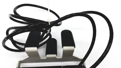 Black and silver dual-handled corded electric toothbrush holder compatible with med-mizer allcare beds