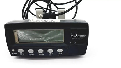 Black med-mizer digital scale with rectangular screen and six buttons designed for med-mizer allcare beds