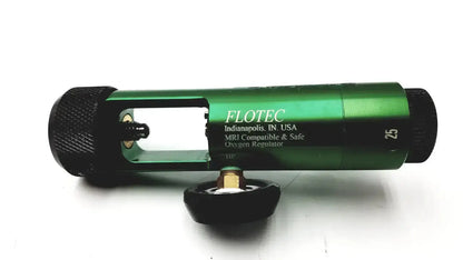 Green flotec rr803-310p2 oxygen regulator with black knurled ends and brass valve compatible with watch-pat200u finger sensor