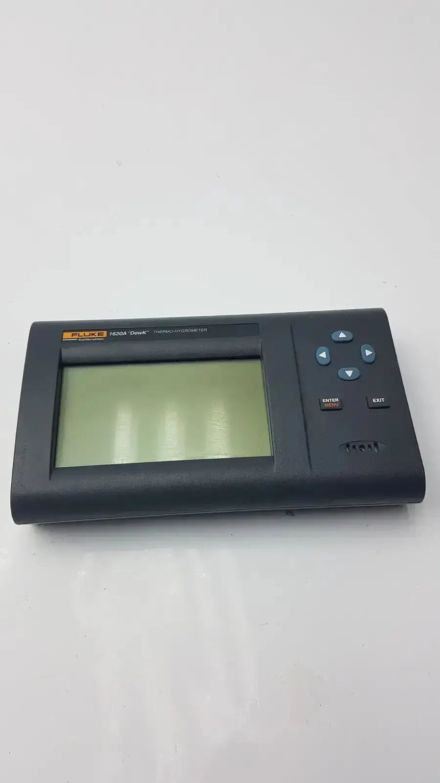 Black fluke 705b digital multimeter with rectangular screen and navigation buttons for fluke 1620a dewk digital use