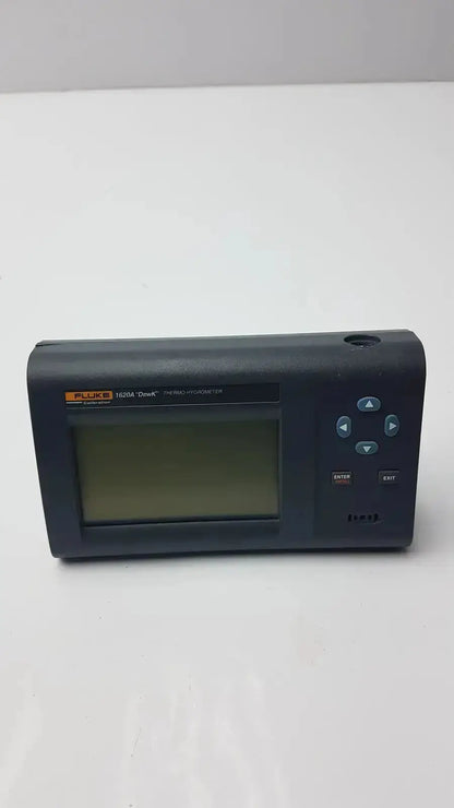 Black fluke 1620a dewk digital thermometer-hygrometer with rectangular screen and directional navigation buttons