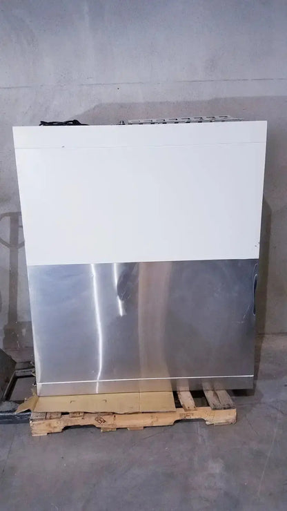 White and stainless steel commercial-grade range hood with a sleek modern design for biological safety cabinet use
