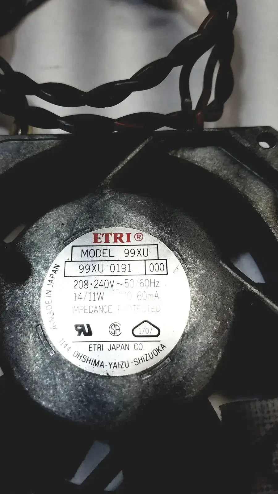 FTRI FAN Model 99XU 0191 000 208 240V 50/60HZ - Cooling Fan