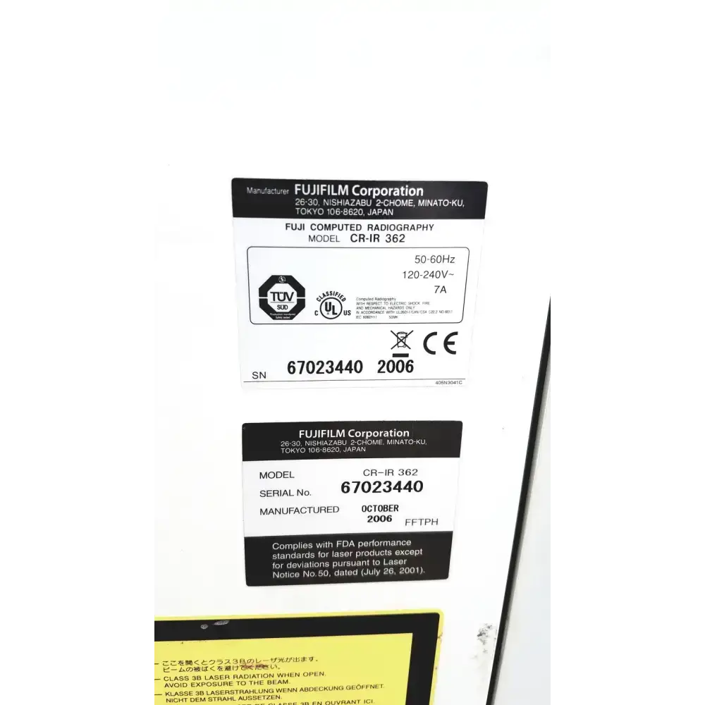 FUJIFILM CR-IR 362 Computed Radiography System